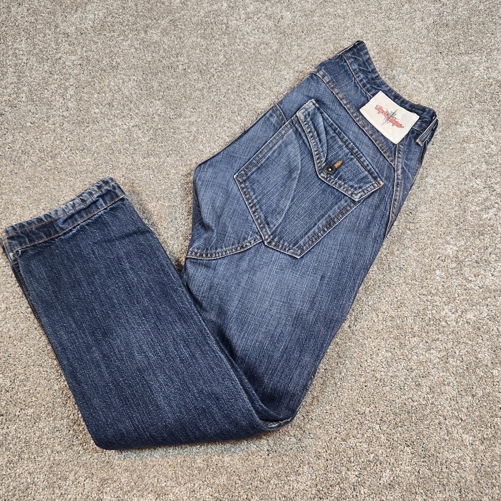 Troy Lee Designs Men's Y2K Straight Leg Jeans Size 32x29 Blue Dark Wash moto